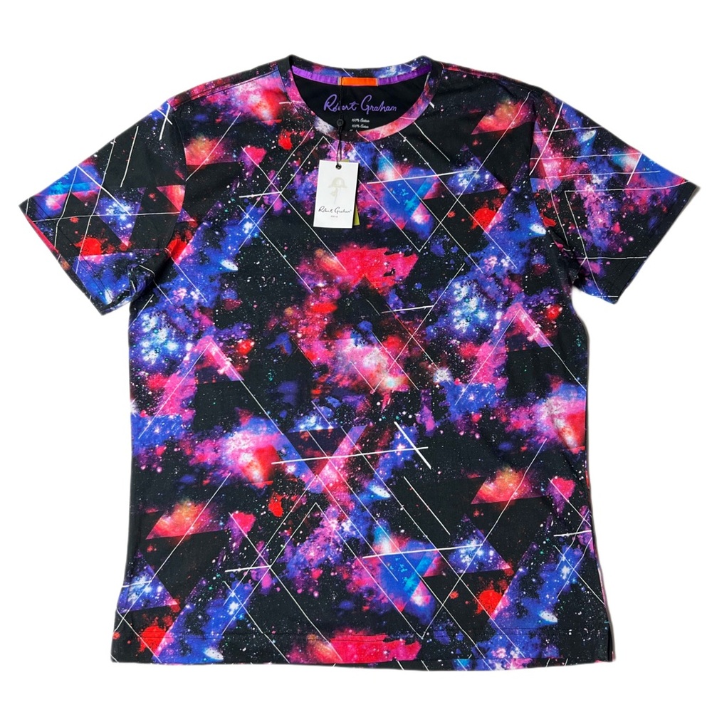NWT Robert Graham Space Geo T-Shirt XL | abstract geometric graphic AOP tee